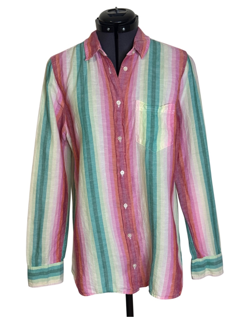 J. Crew Classic-fit Cotton Linen Boy Shirt in Rainbow Stripe